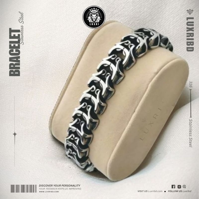 100% SS Weaving a Ramses Wide Curb Chain Bracelet For Men 15mm